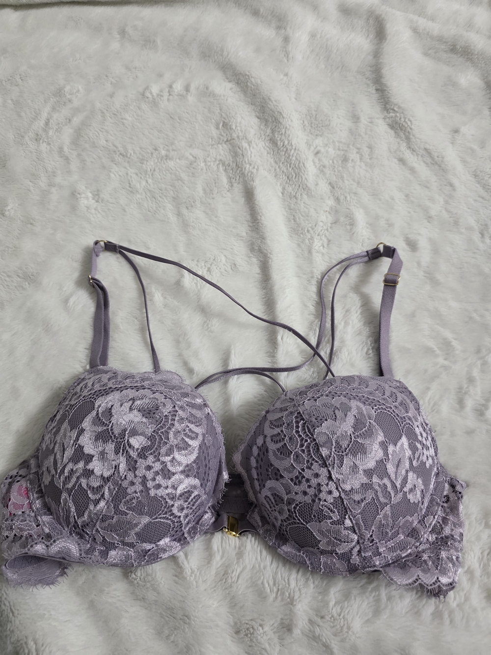 La SENZA Lavender Lace Push-Up Bra with Strappy Detail